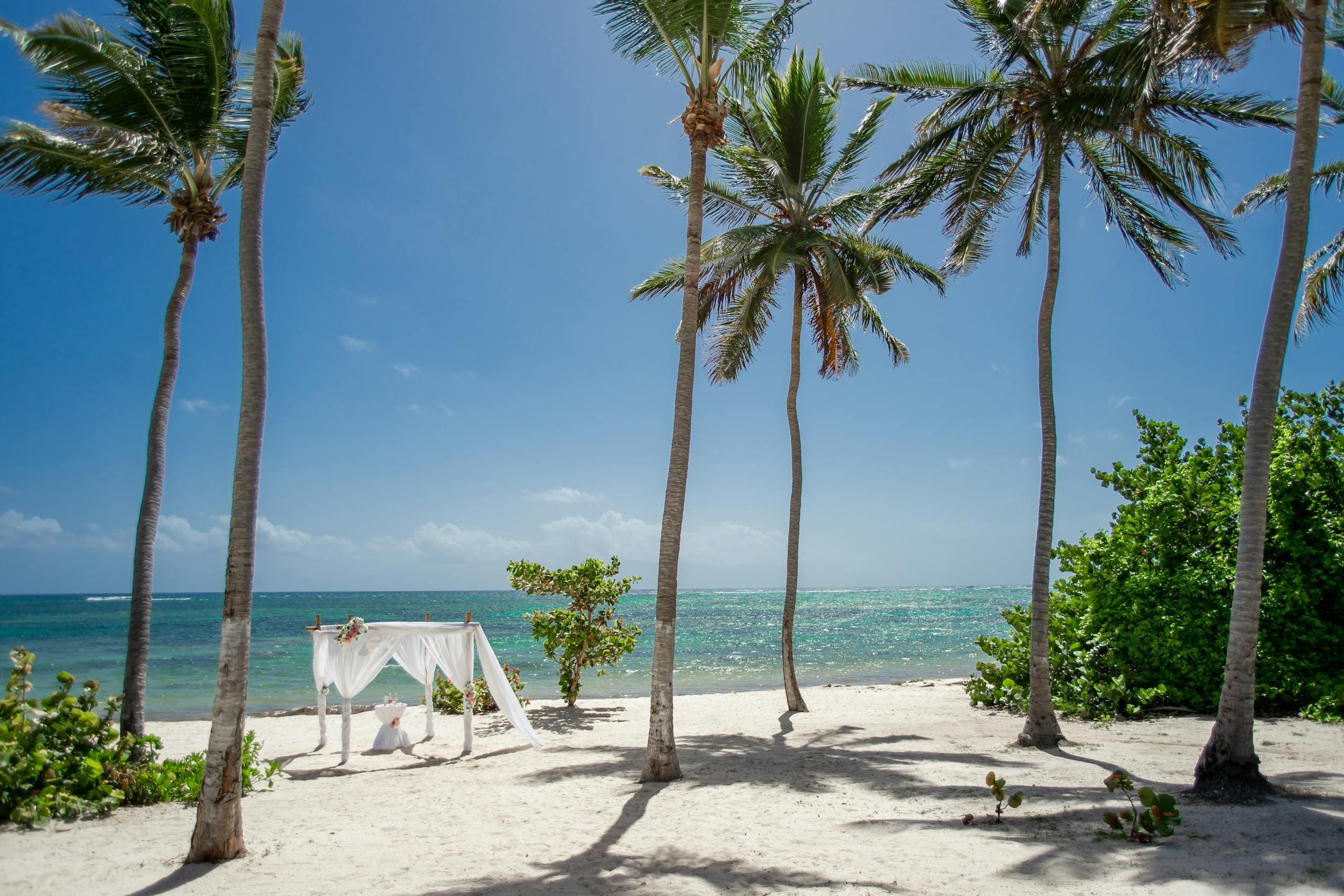 Wedding Altar on Beach in Tropical Resort